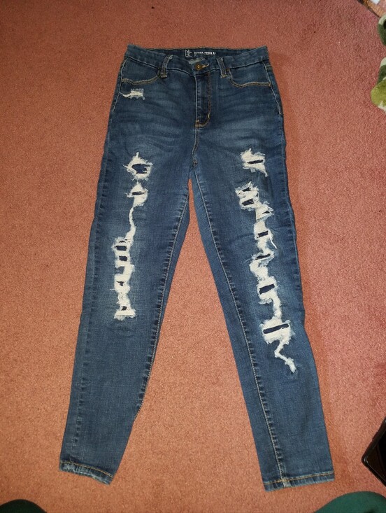 No Boundaries Denim - "Faux" Distressed Skinny Jeans